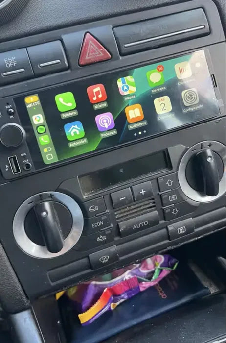 Radio 1DIN CarPlay Android Auto | 8GB RAM